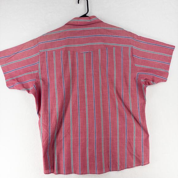 Vintage Wrangler Pearl Snap Short Sleeve Shirt Mens XXL Striped Red/Pink Western - Picture 10 of 12